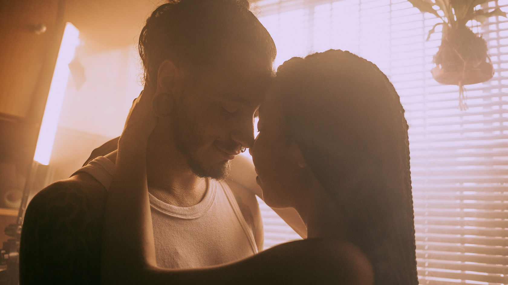 sexual relationship image of a heterosexual couple embracing